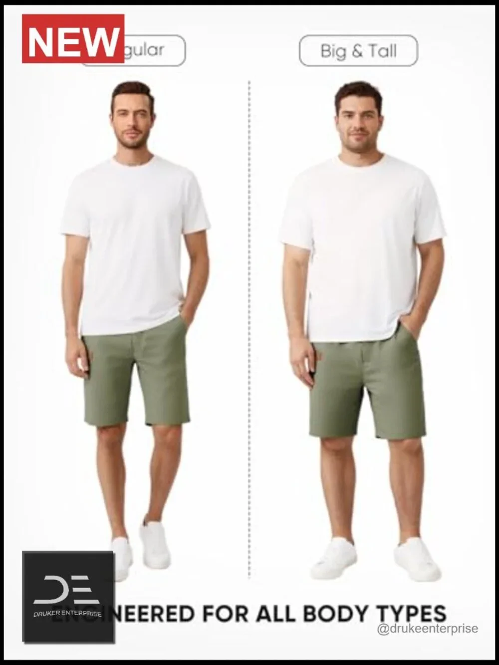Mens Casual Cotton Drawstring Stretch Twill Chino Flat Front Shorts Golf